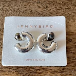 Jenny Bird Tome Medium Silver Hoop Earrings